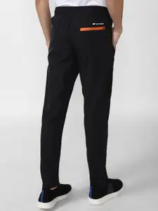 Van Heusen Flex Men Black Slim Fit Mid-Rise Outdoor Sports Track Pants With Side Panelling