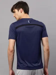 HRX by Hrithik Roshan Men Navy Blue Abstract Printed Active T-Shirt