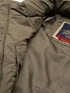 U.S. Polo Assn. Denim Co. U S Polo Assn Denim Co Men Olive Green Solid Stand Collar Puffer Jacket