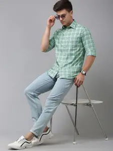 U.S. Polo Assn. Men Tailored Fit Checked Pure Cotton Casual Shirt