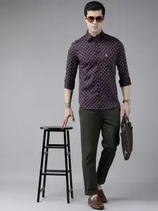 U.S. Polo Assn. Men Purple Printed Casual Shirt