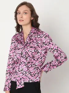 Vero Moda Purple & White Floral Printed Top