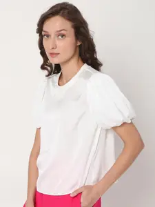 Vero Moda White Solid Top