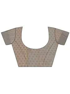 elora Orange & Gold-Toned Woven Design Linen Blend Banarasi Saree