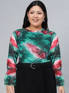 SASSAFRAS Beautiful Green Conversational Once Upon a Sleeve Top