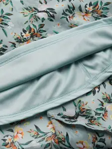 plusS Sea Green Floral Printed Maxii Flared Skirt