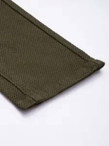 U.S. Polo Assn. Men Trim Fit Textured Corduroy Mid Rise Regular Trousers