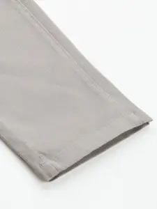 U.S. Polo Assn. U S Polo Assn Men Grey Slim Fit Mid-Rise Trousers