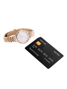 Olivia Burton Women White Embellished Dial & Stainless Steel Strap Watch OB16SE10