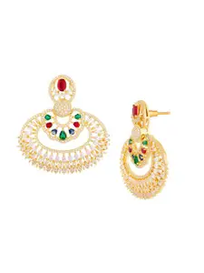 Voylla Gold-Toned Contemporary Chandbalis Earrings