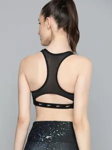 Reebok Black & White  Lux Vector Racer Sports Bra