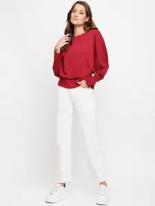 Latin Quarters Women Maroon Pullover Sweater