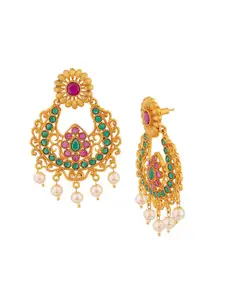Voylla Gold-Toned Contemporary Chandbalis Earrings