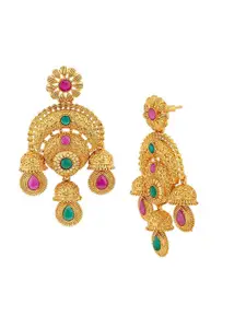 Voylla Gold-Toned Contemporary Drop Earrings