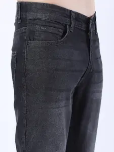 KETCH Men Charcoal Straight Fit Mid-Rise Light Fade Stretchable Jeans