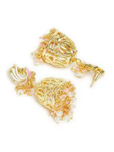Voylla Women Gold-Toned Contemporary Jhumkas Earrings