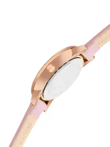 French Connection Women Embellished Dial & Leather Straps Analogue Watch FCN00035H