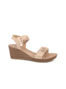 Inc 5 Beige Suede Wedge Sandals