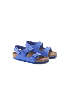 Birkenstock Milano Vegan Ultra Blue Narrow Width Birko-Flor Nubuck With An Ankle Strap