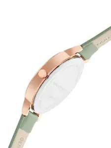 French Connection Women Embellished Dial & Leather Straps Analogue Watch FCN00017H