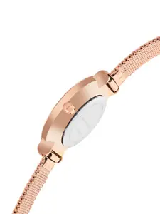 French Connection Women Blue Dial & Rose Gold Toned Analogue Watch FCN00032A