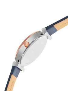 French Connection Women Blue Dial & Blue Leather Straps Analogue Watch-FCP32UL-Blue