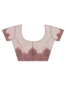 kasee Pink Embellished Embroidered Net Heavy Work Saree