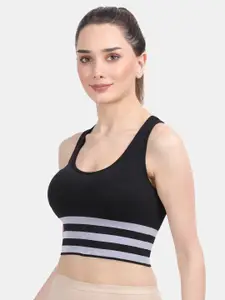 Amour Secret Women Black & Grey Lightly Padded Sports Bra