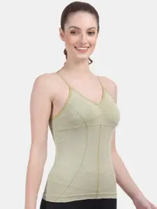 Amour Secret Women Green Striped Lightly-Padded Camisoles