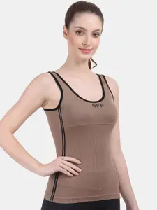 Amour Secret Women Brown Solid Stretchable Sport Camisoles
