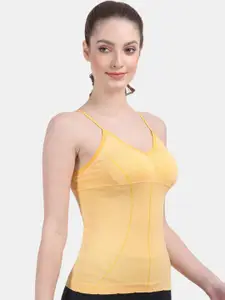 Amour Secret Women Yellow Striped Lightly-Padded Camisoles