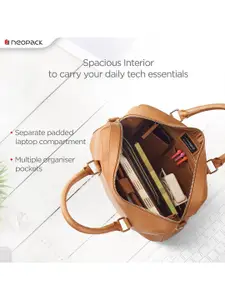 NEOPACK Men Tan PU Laptop Bag