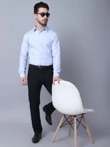 Cantabil Men Blue Self Design Casual Shirt