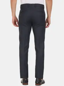 Arrow Men Blue Textured Trousers