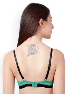 Susie Women Green Lace Dry Fit UV Protection Bra