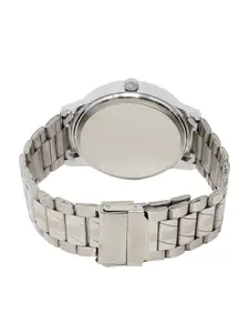 FERRIZZO Men Blue Dial & Silver Toned Stainless Steel Straps Analogue Watch LR102