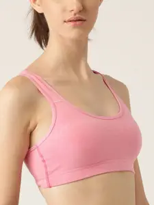 Lady Lyka Pack of 2 Peach-Coloured & Pink Workout Bra