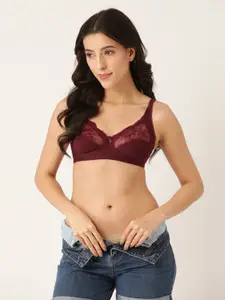 Lady Lyka Beige & Purple Floral Everyday Non padded Bra DYNASTY-SKN-WHN