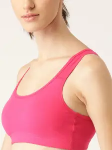 Lady Lyka Pack Of 2 Pink & Blue Cotton Sports Bra