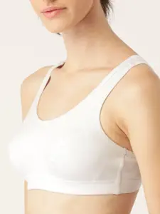 Lady Lyka Pack Of 2 White & Black Cotton Sports Bra