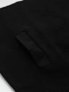 Flying Machine Men Black Acrylic Striped Pullover