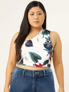 Berrylush Classic White Floral New Neckline Top