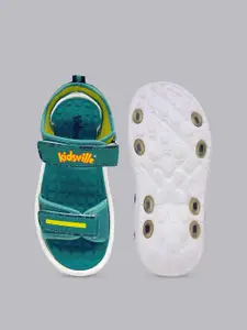 Kids Ville Kids-Boys Turquoise Blue Printed Sports Sandals