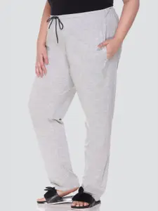 CUPID Women Grey Solid Lounge Pants-9001