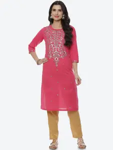 Rangriti Women Pink Ethnic Motifs Printed Kurta