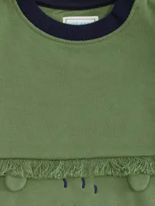Pantaloons Baby Boys Olive Green Printed Sweatshirt