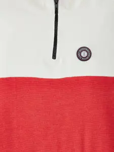 Pantaloons Junior Boys Red Colourblocked Sweatshirt
