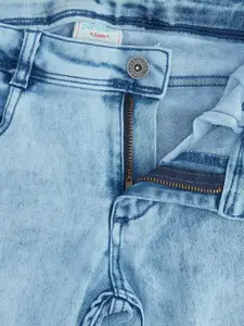 Pantaloons Junior Girls Blue Mildly Distressed Heavy Fade Jeans