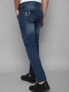 Allen Solly Sport Men Navy Blue Skinny Fit Slash Knee Light Fade Jeans