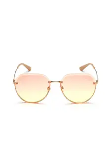 IDEE Women Yellow Lens & Gold-Toned Aviator Sunglasses with UV Protected Lens-IDS2739RC2SG